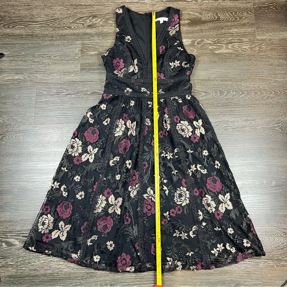 Harlyn Womens Embroidered Floral Dress Small Cottagecore Boho‎ Black Whimsigoth